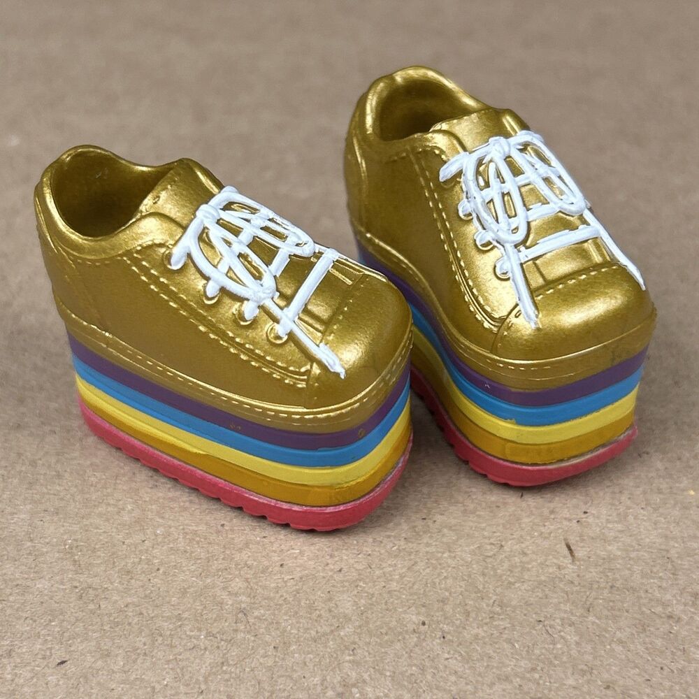 Rainbow High Sunny Madison Series 1 Doll Outfit Shoes Platform Gold Sneakers